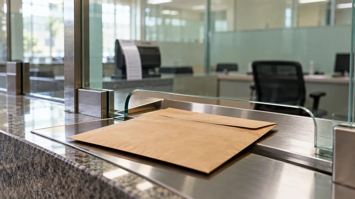 Documentação empresarial preparada para um atendimento de cadastro.