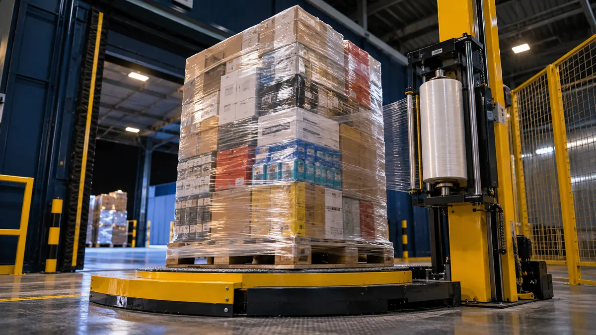 Pallet embalado para remessa ao centro de distribuição de terceiros.